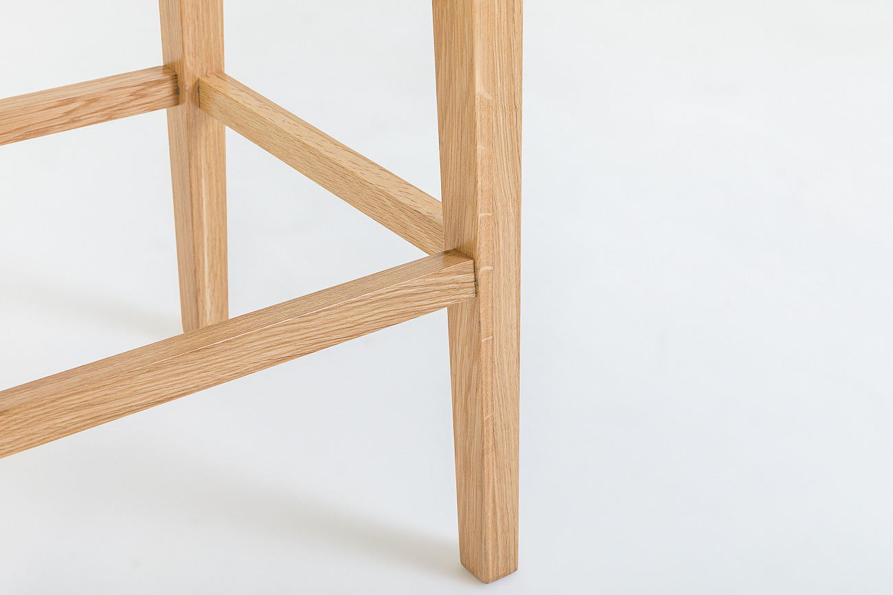 Табурет полубарный Крафт-ПБ с жестким сиденьем, натуральный дуб