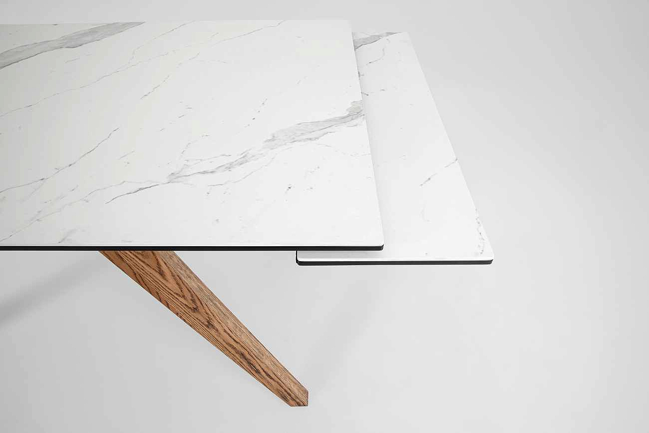 Стол обеденный раздвижной Орландо, 160(190/220)*90см, дуб, керамика, металл