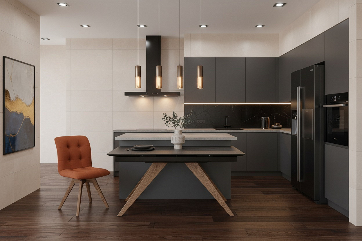 Стол обеденный раздвижной Орландо-М, 140(170/200)*85см, дуб, керамика, металл