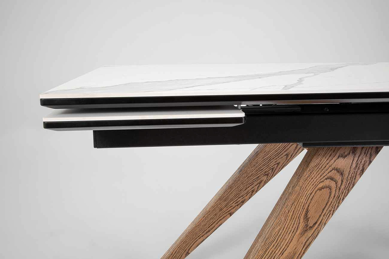 Стол обеденный раздвижной Орландо, 160(190/220)*90см, дуб, керамика, металл