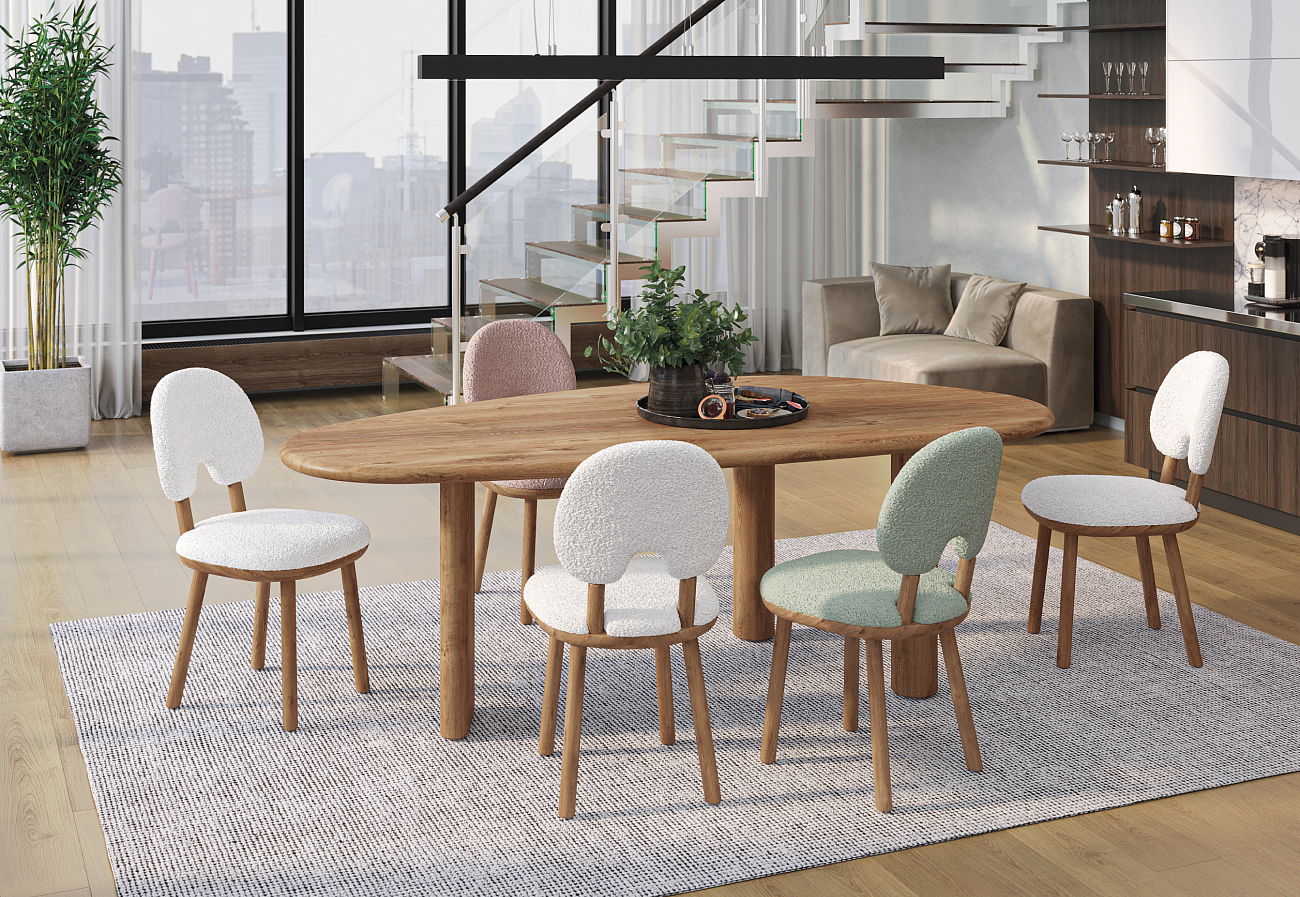 Стол обеденный Авокадо, 220*110см, дуб