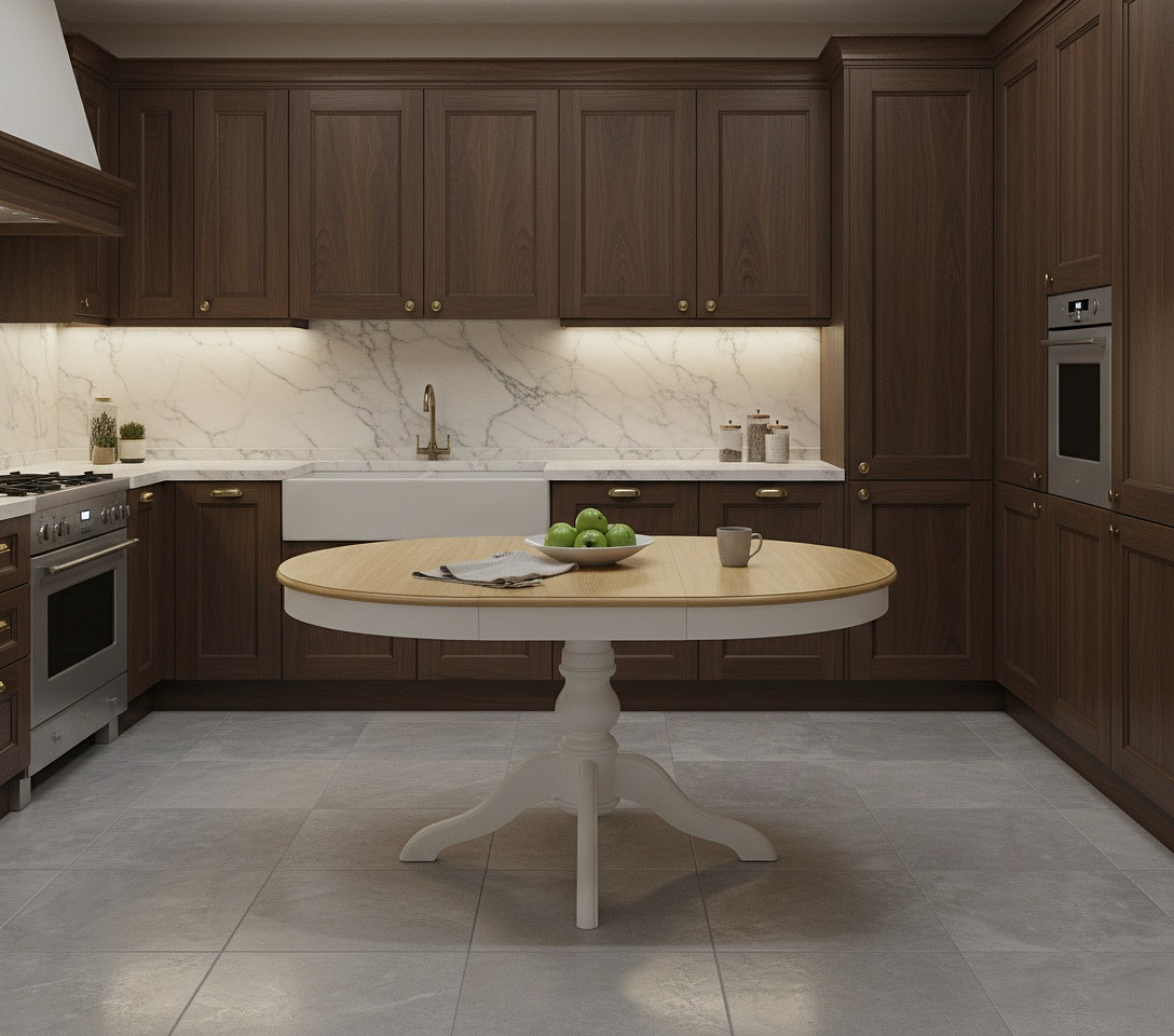 Стол обеденный раздвижной Лотос, 107(150)*107см, дуб