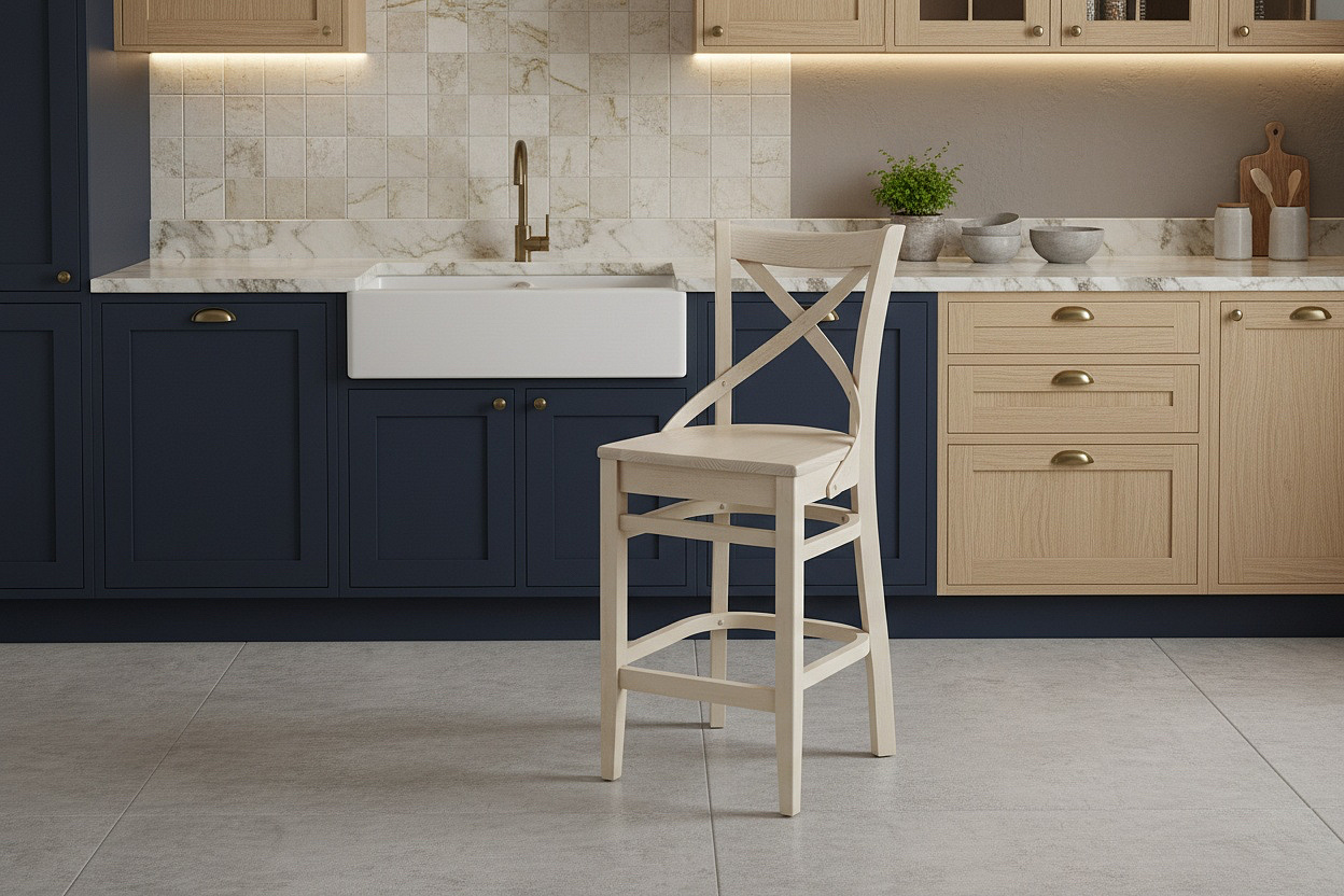 Стул полубарный Соло-ПБ с жестким сиденьем, натуральный дуб