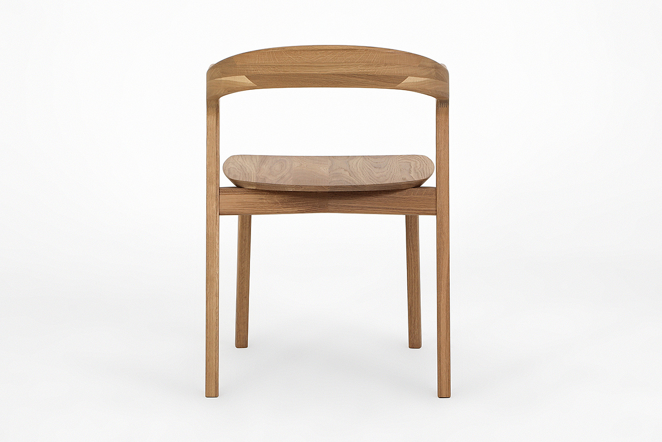 Стул обеденный Луиджи с жестким сиденьем, натуральный дуб