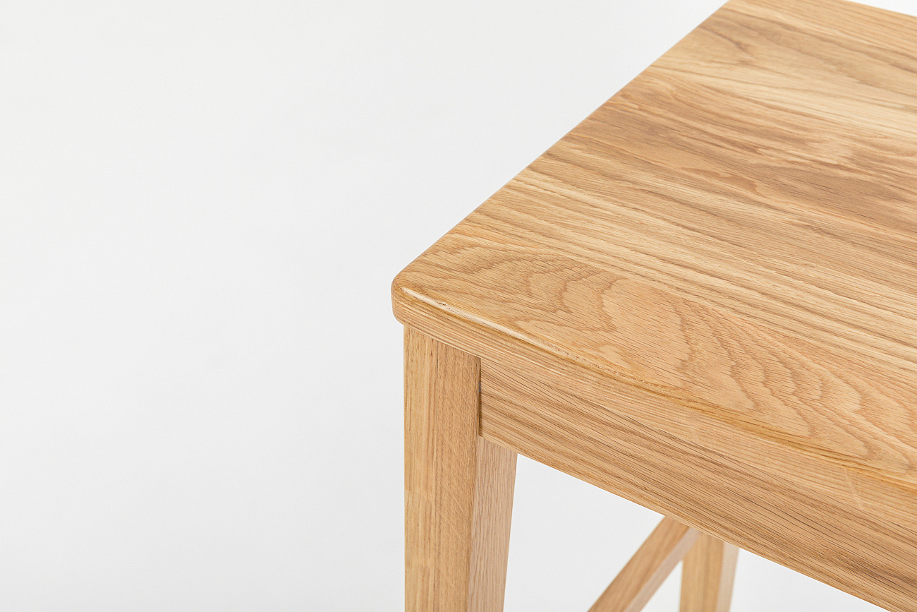 Табурет полубарный Крафт-ПБ с жестким сиденьем, натуральный дуб