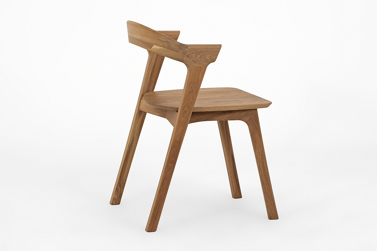 Стул обеденный Луиджи с жестким сиденьем, натуральный дуб