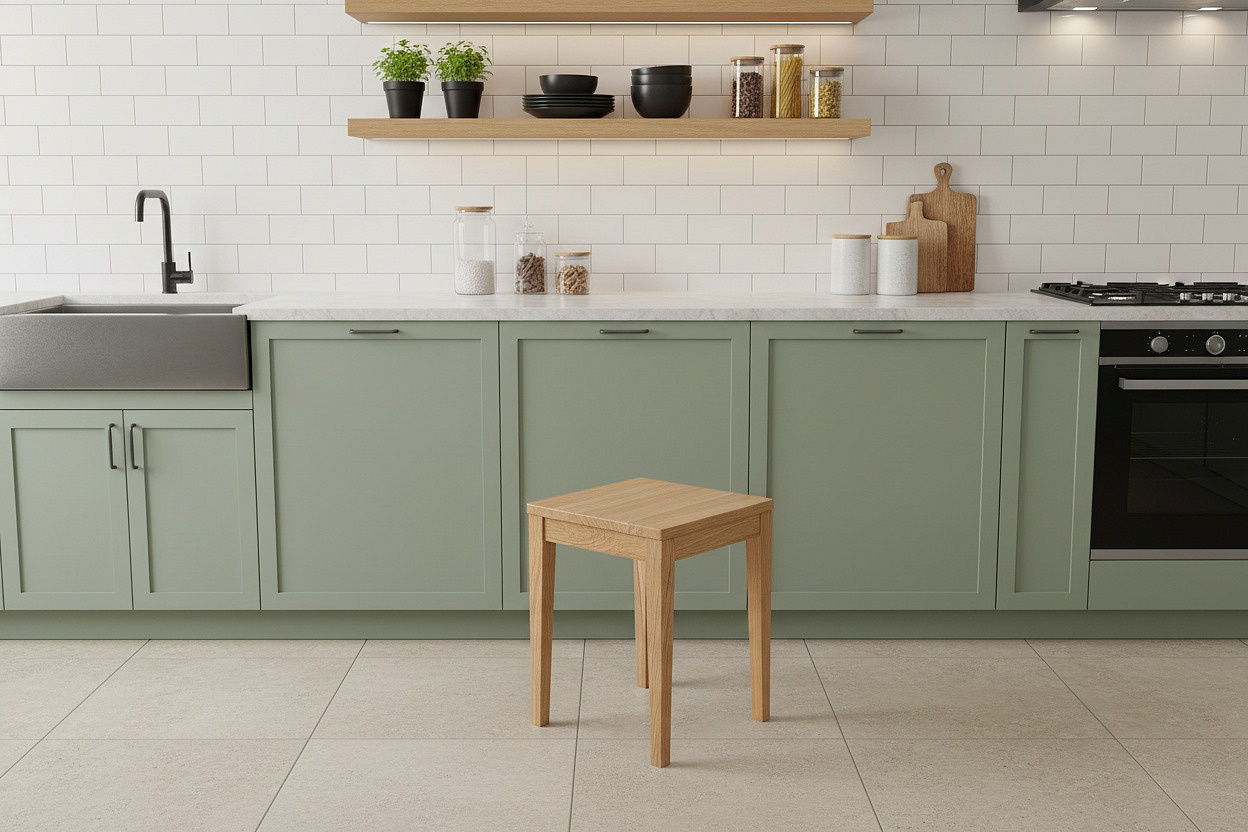 Табурет обеденный Крафт с жестким сиденьем, натуральный дуб