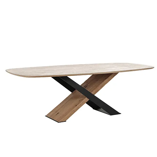 Стол обеденный Остин, 240*110см, дуб, керамика, металл